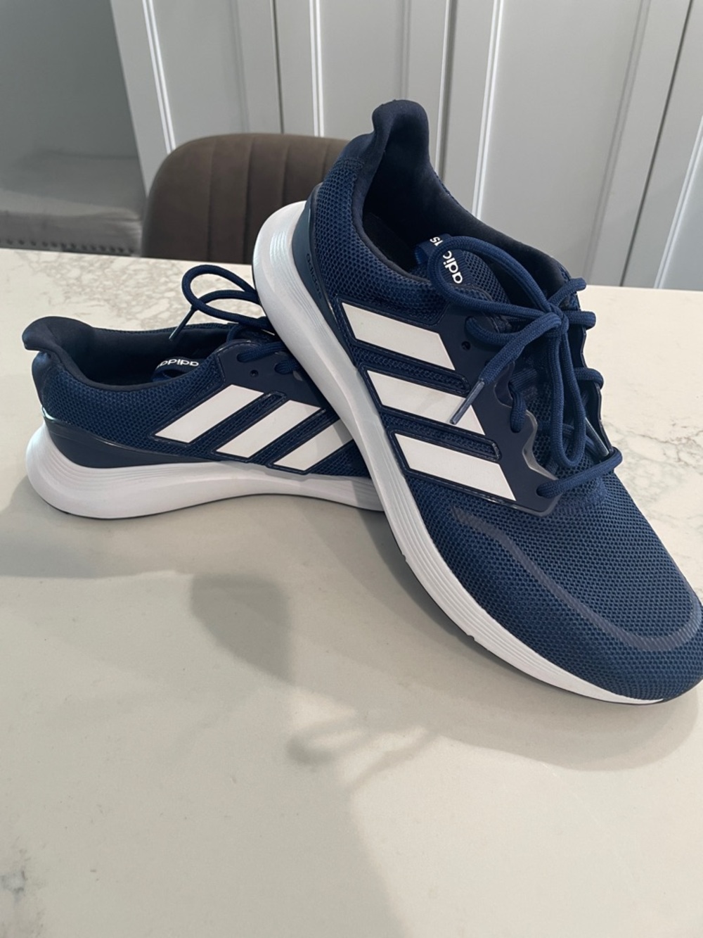 adidas Navy and White Men's Athletic Sneakers